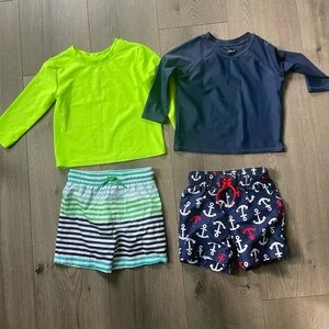 Kids Swim Set - Neon Green and Navy